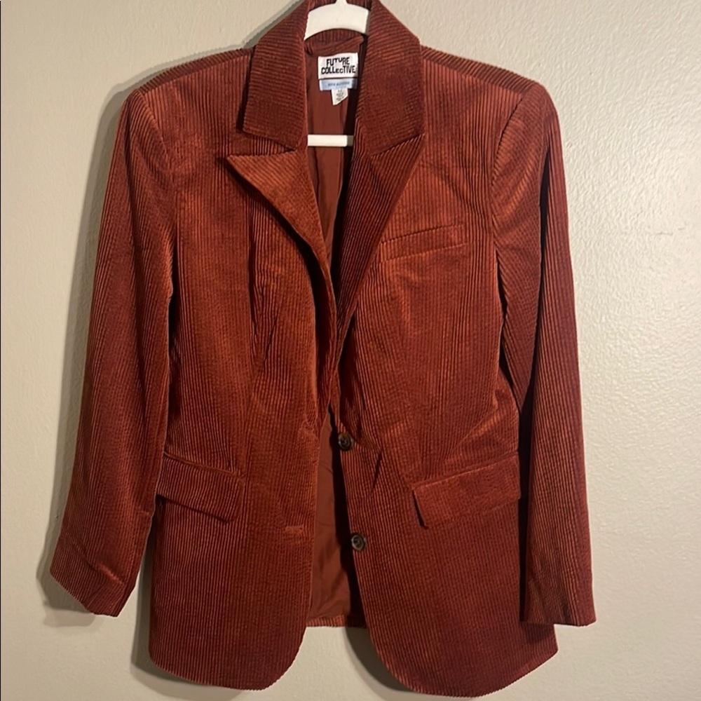 Vintage Corduroy Blazer and Short Suit in Rust Future Collective NWOT
